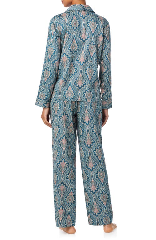 Ralph Lauren Lauren  Print Cotton Blend Pajamas In Blue