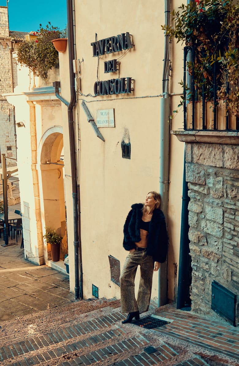 KanCan Juno Low Slung Baggy Wide Leg Pants, Alternate, color, Python Print