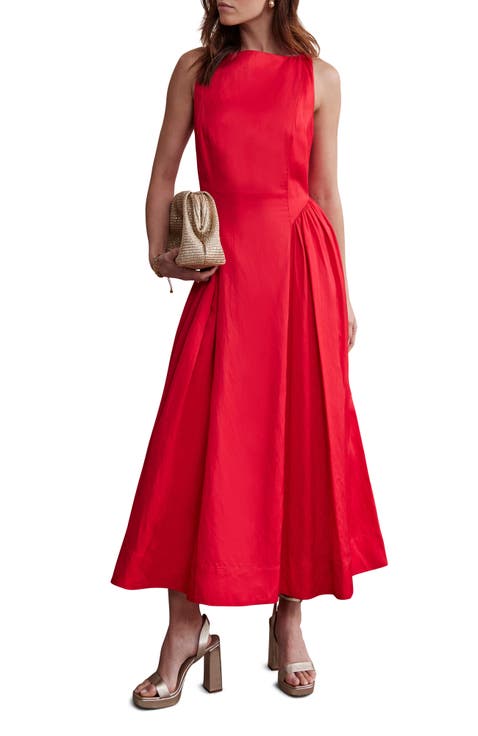 Full Skirt Linen Dress