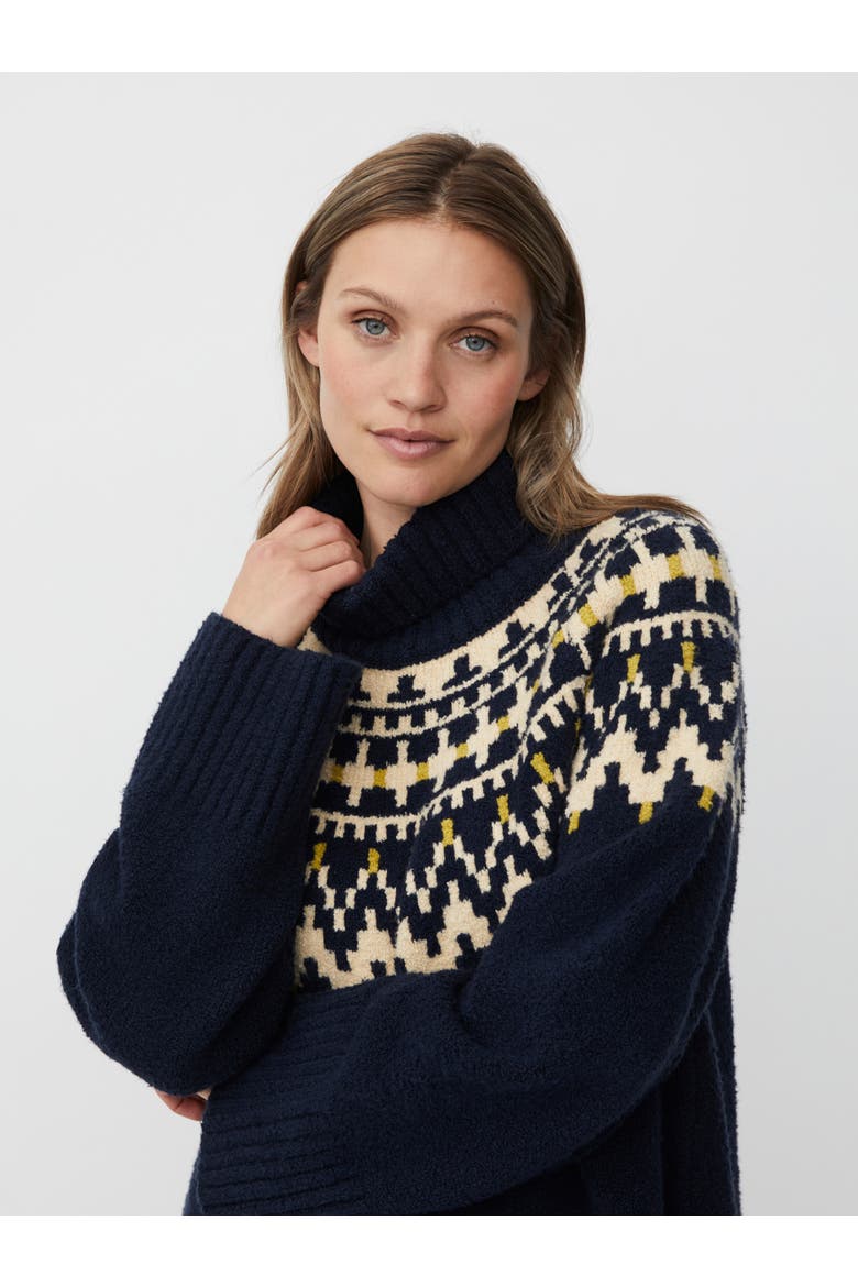 Long Sleeve High Neck Knit Sweater, Alternate, color, Navy Blazer