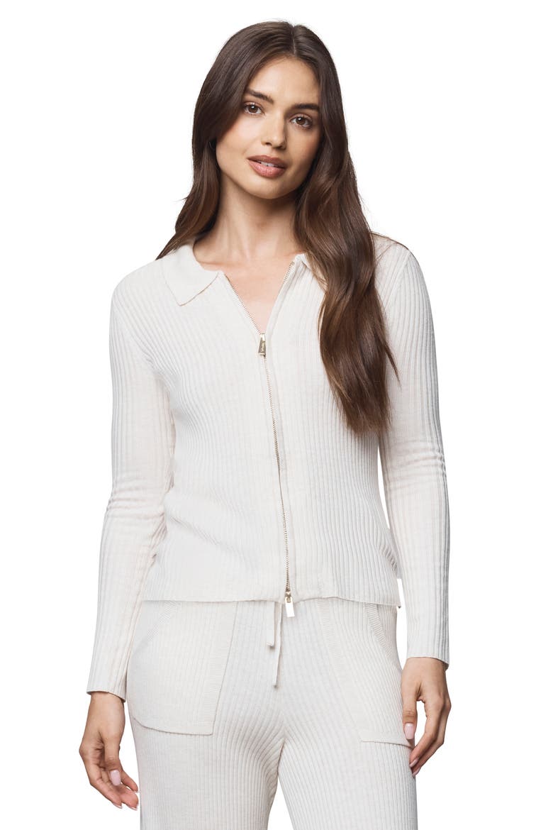 Georgie Two-Way Zip Sweater, Alternate, color, PALE OAK HTHR