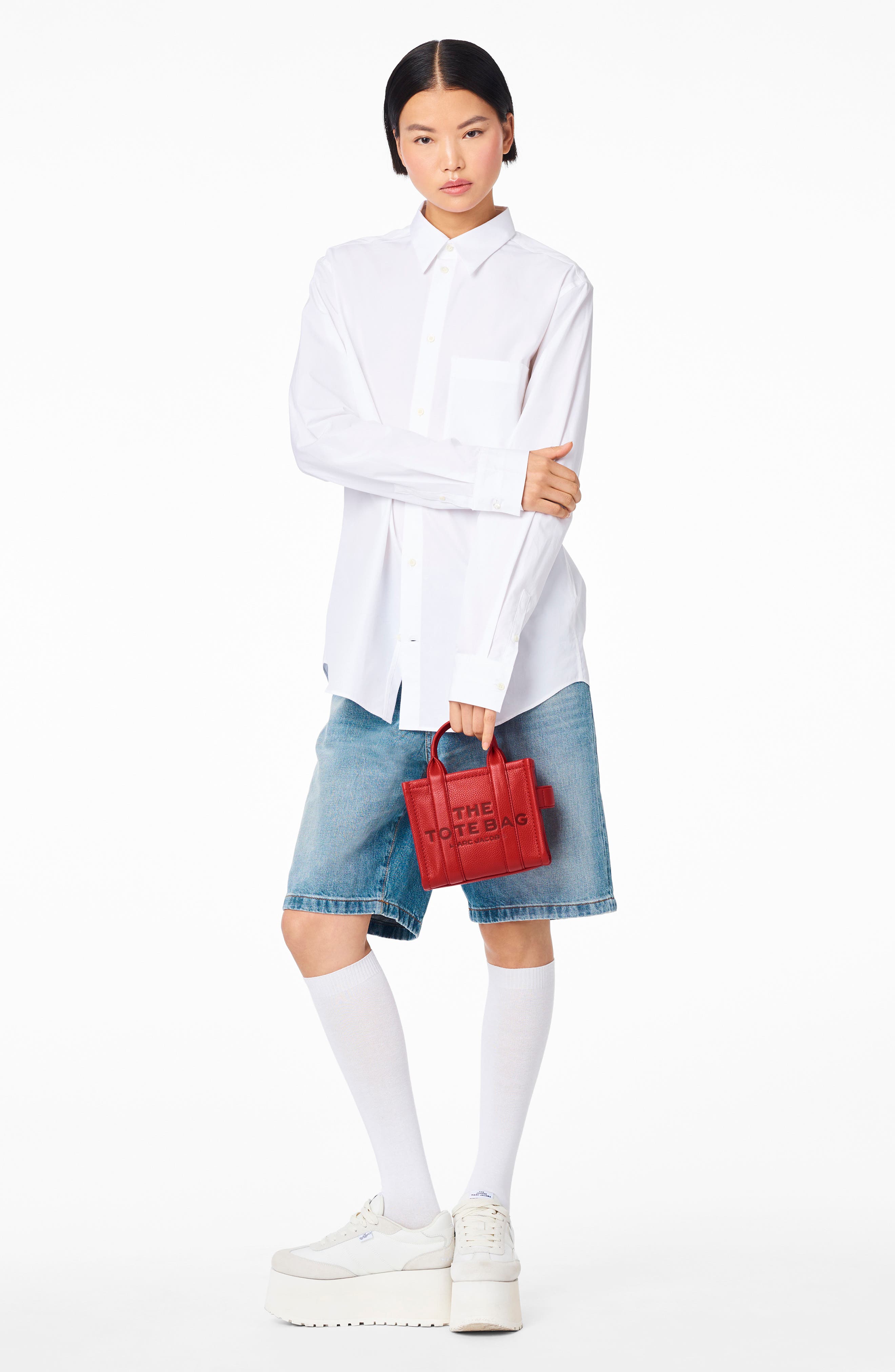 Marc Jacobs The Leather Crossbody Tote Bag, Alternate, color, True Red