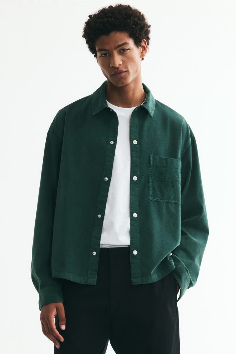 Relaxed-fit Corduroy Shirt, Main, color, Dark green