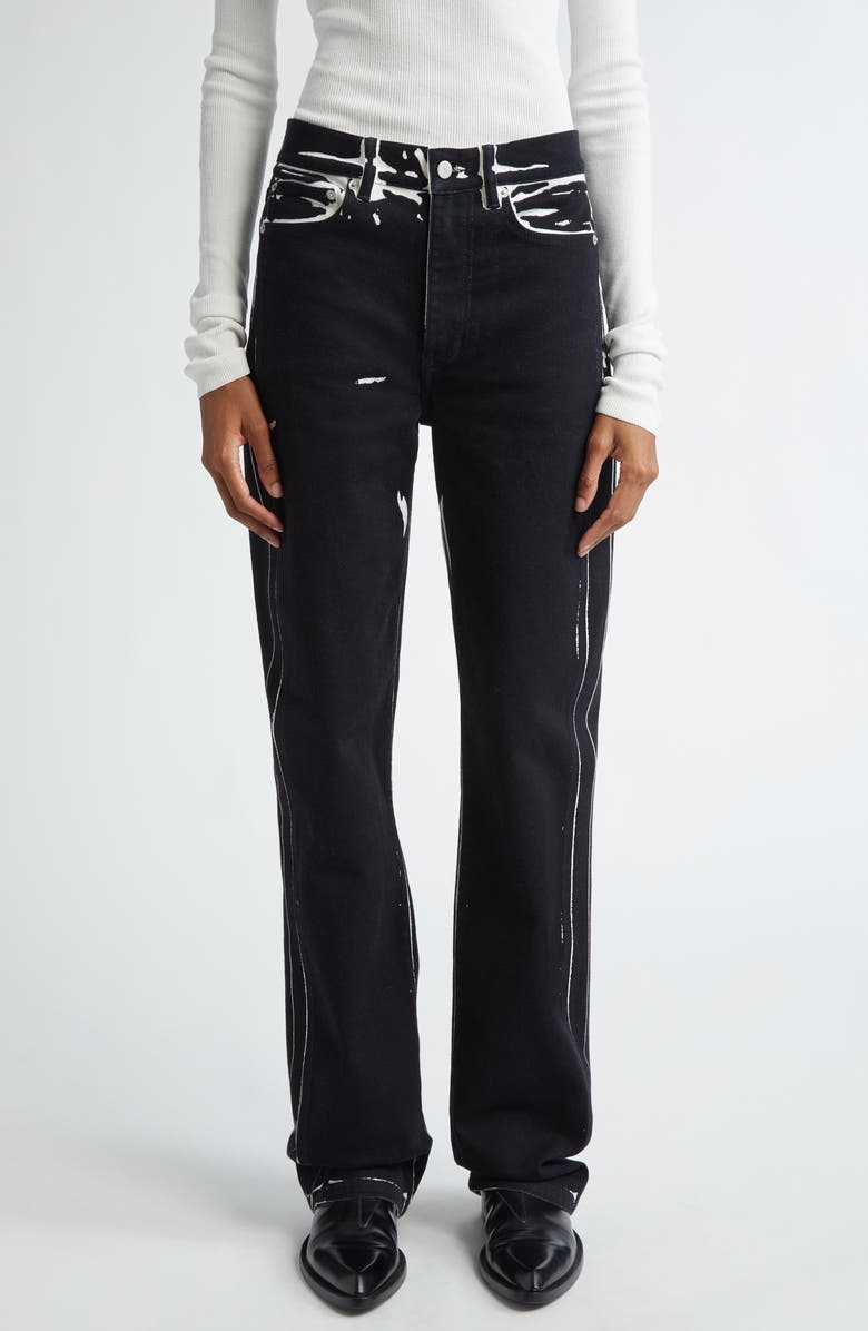 Proenza Schouler Ryman Two-Tone Jeans, Main, color, Black Multi