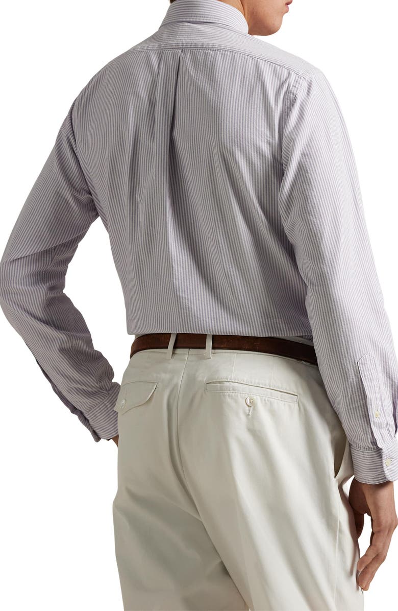 Polo Ralph Lauren Stripe Classic Fit Oxford Button-Down Shirt, Alternate, color, Thistle/ White
