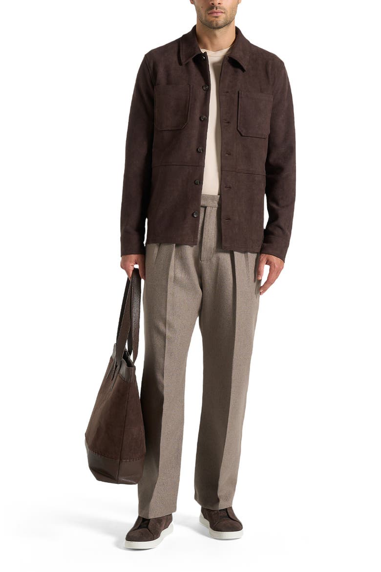 Thomas Suede Long Sleeve Shirt, Alternate, color, Brown