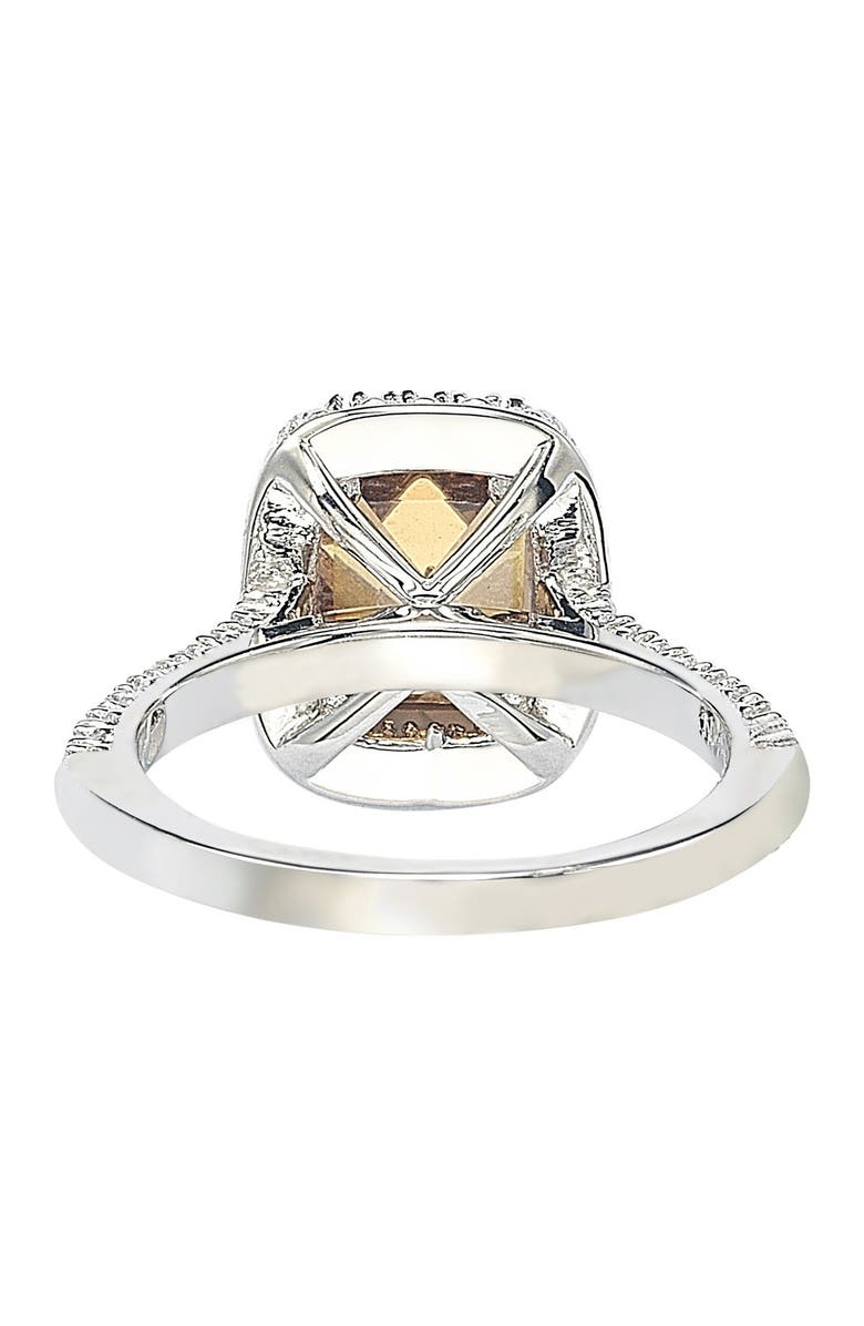 SUZY LEVIAN Sterling Silver Ascher Cut Brown CZ Ring, Alternate, color, 