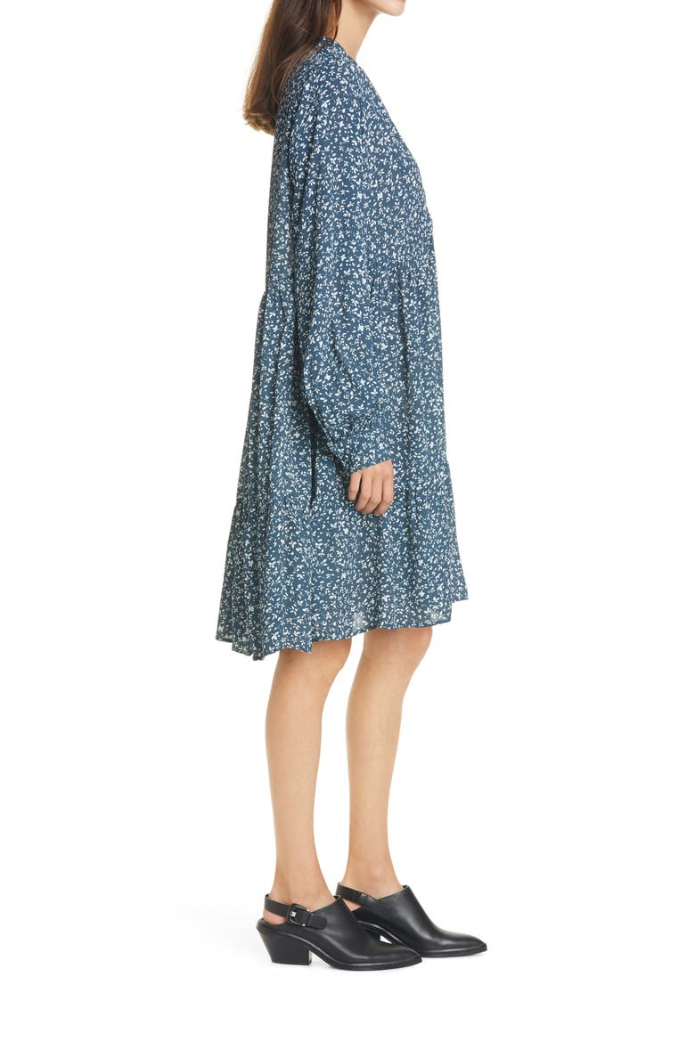 Mori Calico Long Sleeve Dress, Alternate, color, SNOWFLAKE