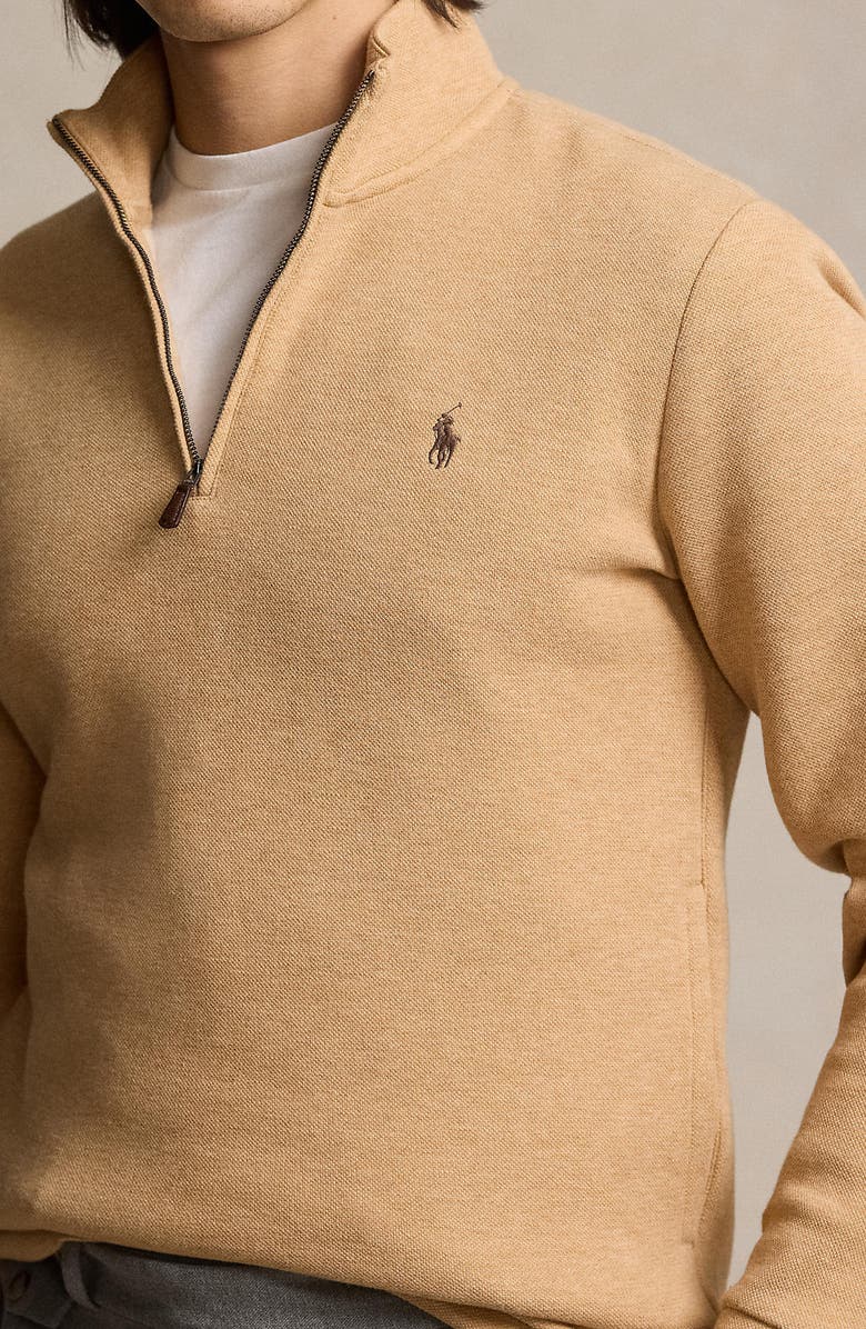 Polo Ralph Lauren Double Knit Jacquard Quarter Zip Top, Alternate, color, 