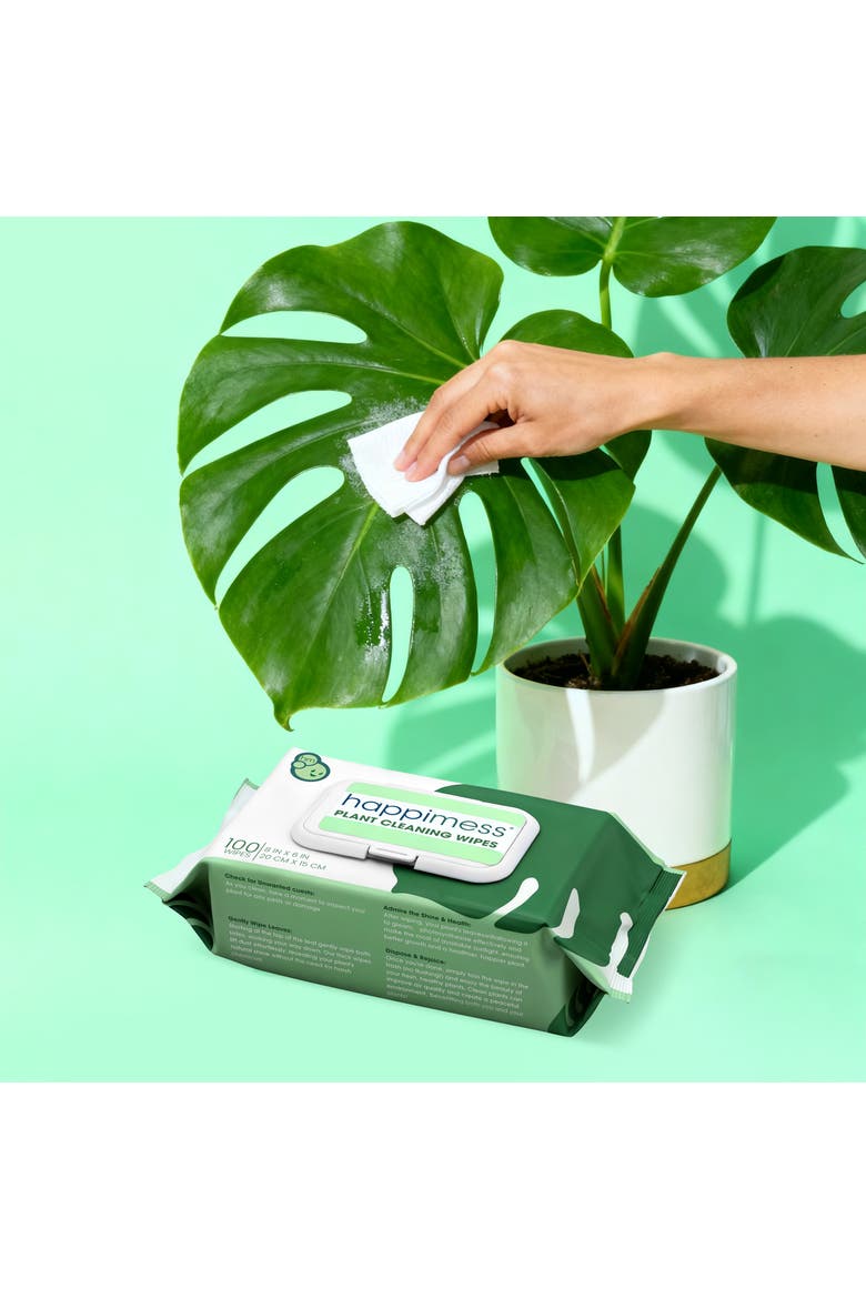 Essential Oil Infused Plant Cleaning Wipes, Remove Dust, Dirt, Water Spots and Restore Natural Leaf Shine, Alternate, color, White