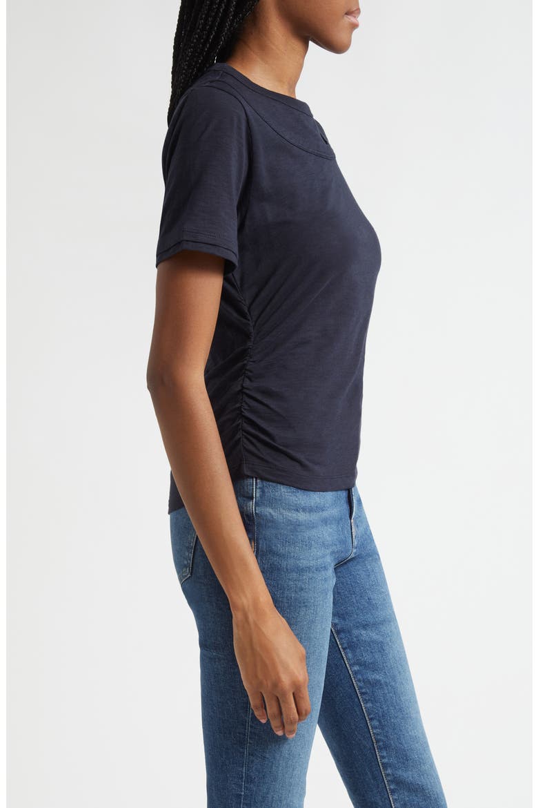 Damian Ruched Double Collar T-Shirt, Alternate, color, NAVY