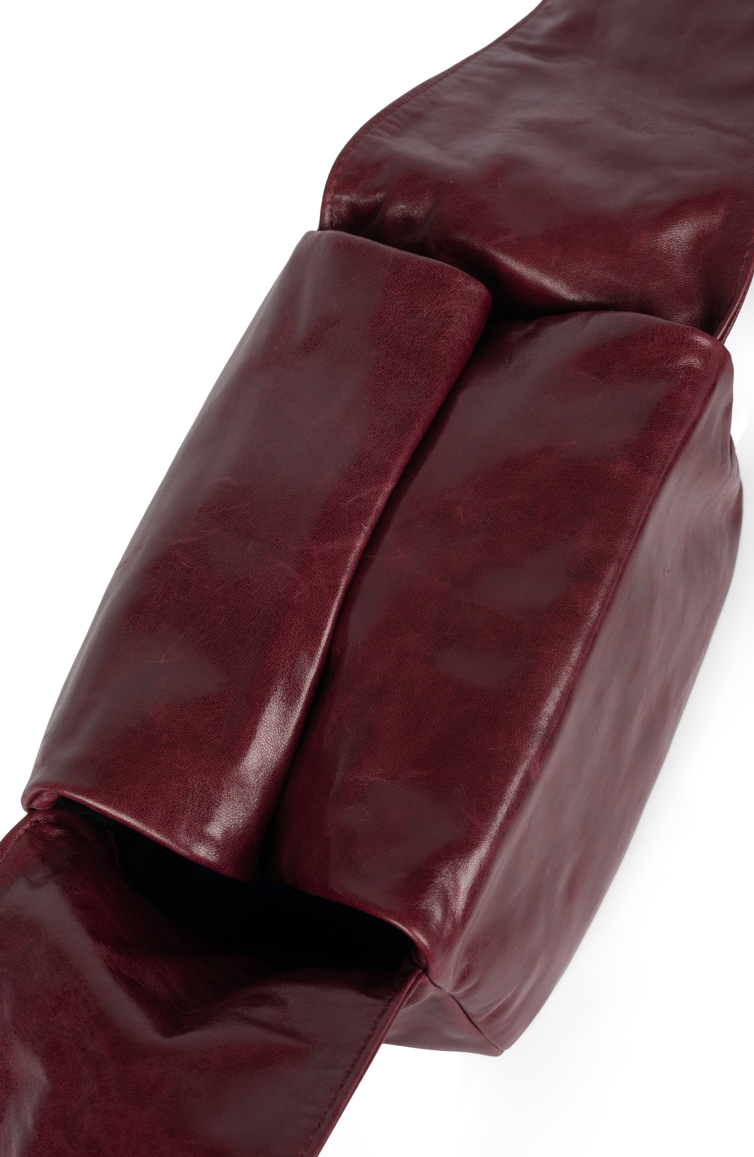 Jeffrey Campbell Boxed-Up Leather Crossbody Bag, Alternate, color, Wine