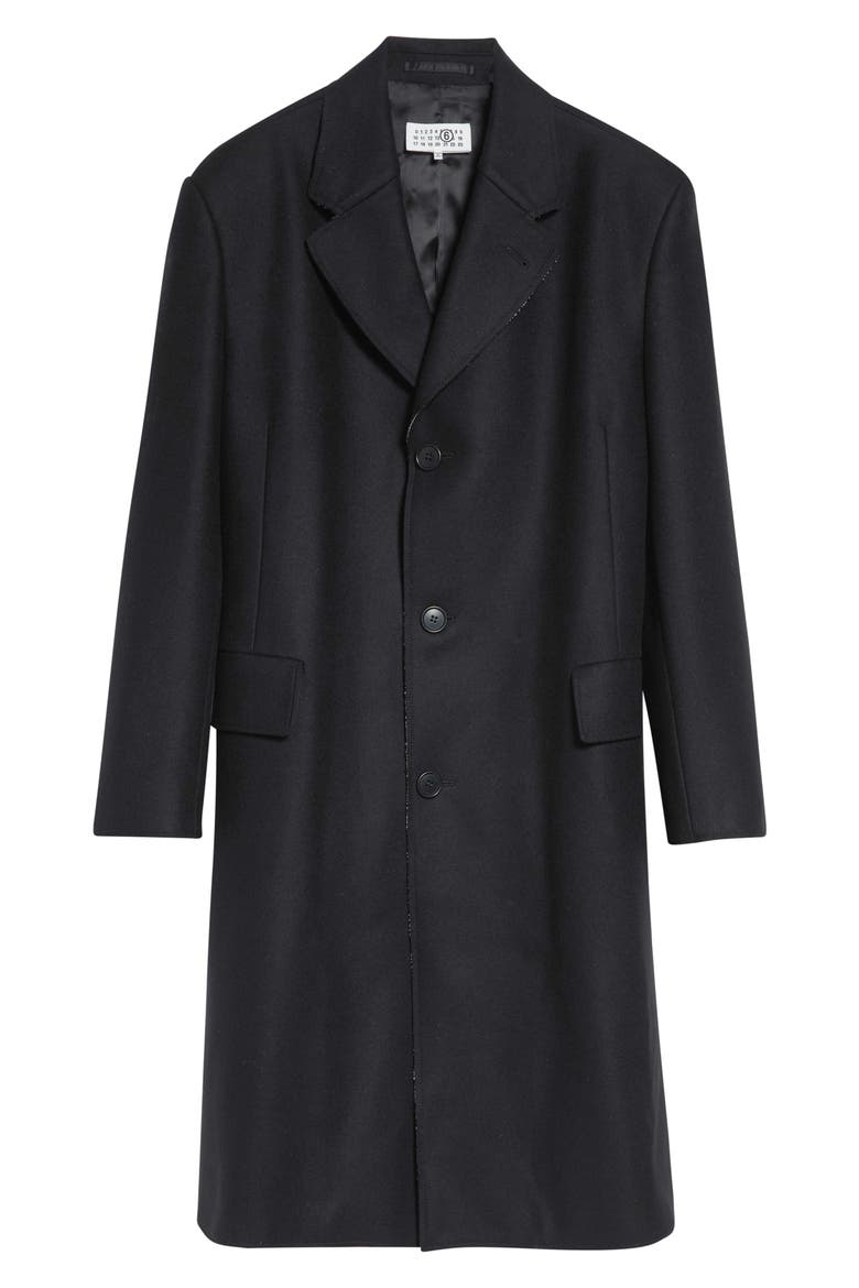 Raw Edge Wool Felt Coat, Main, color, BLACK