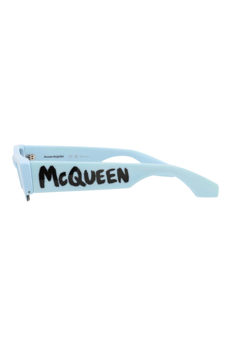 54mm Half Rim Rectangular Sunglasses, Alternate, color, LIGHT BLUE