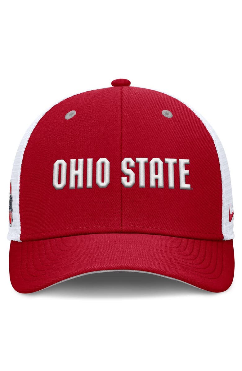Nike Men's Nike Scarlet Ohio State Buckeyes 2025 Dugout Coaches Rise Performance Trucker Adjustable Hat, Alternate, color, Scarlet
