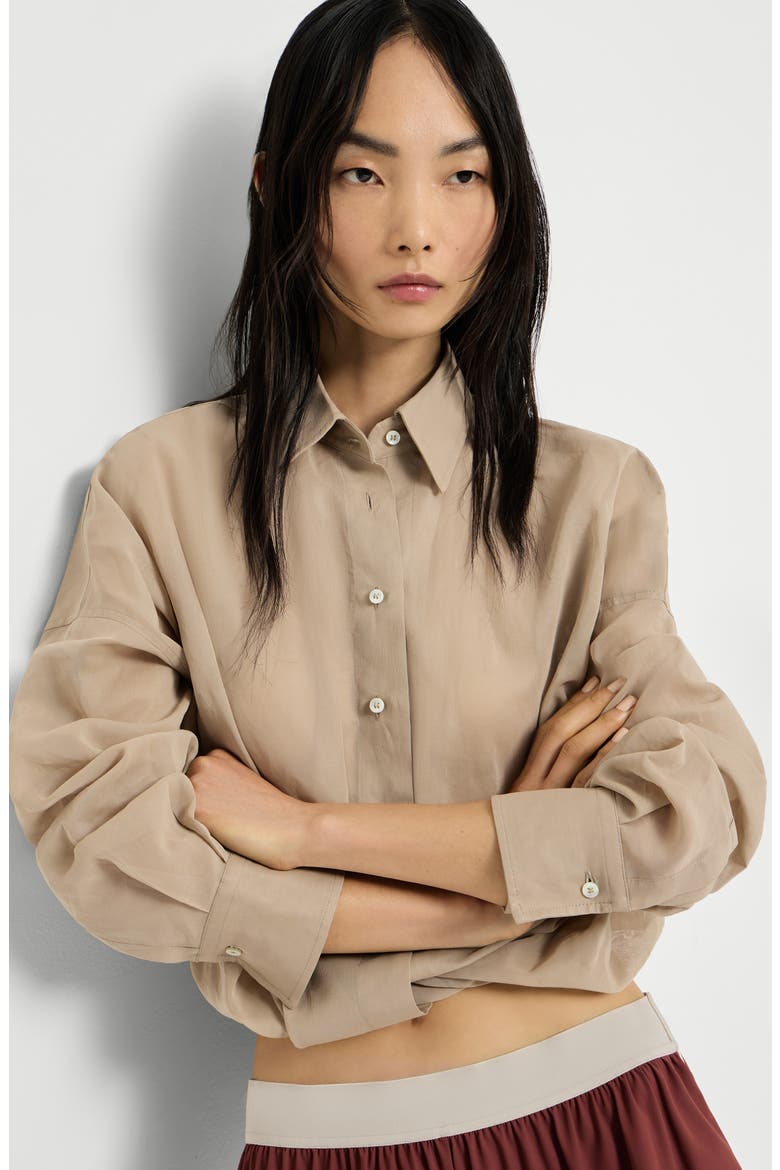 Organza shirt, Alternate, color, Beige