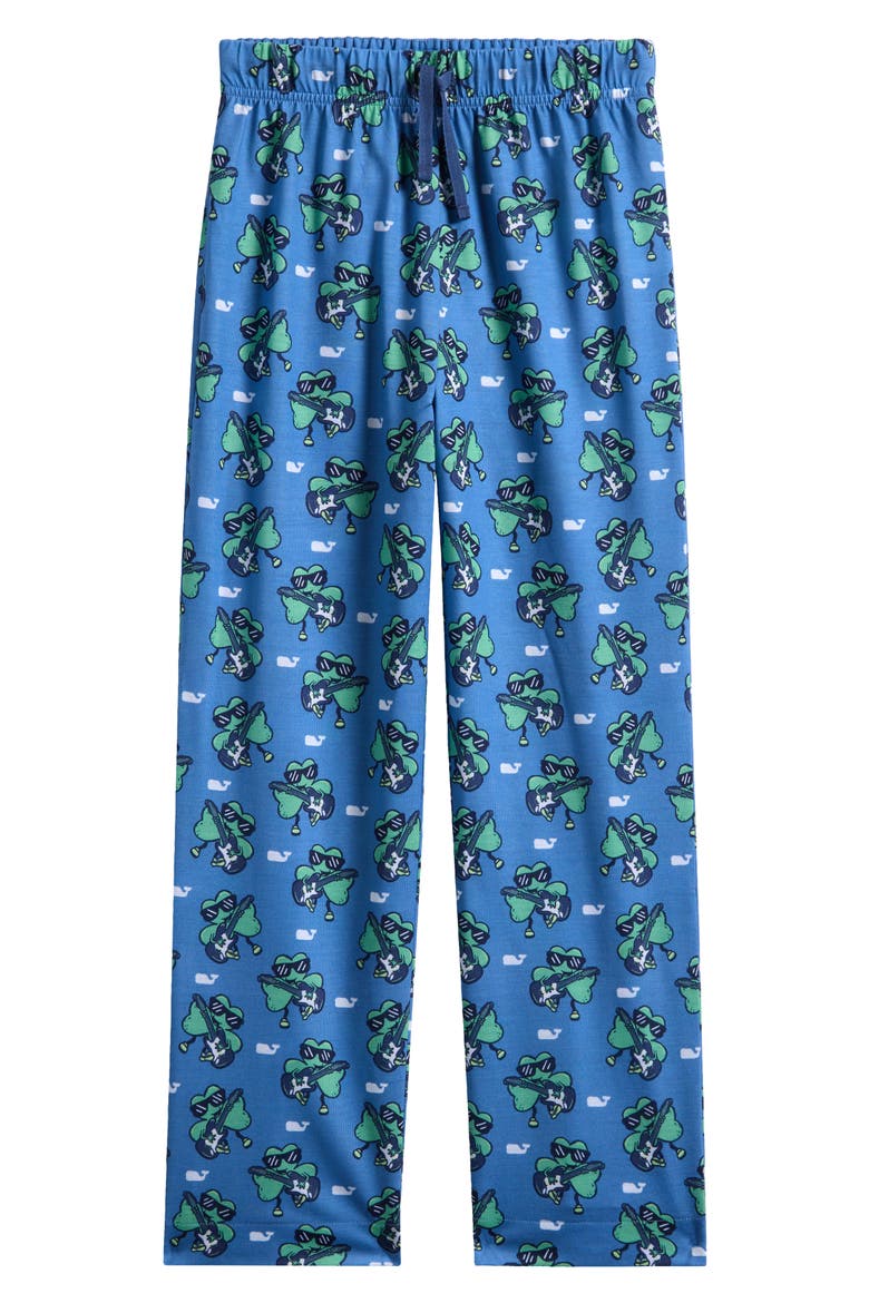 Kids' Knit Pajama Pants, Main, color, SHAM ROCKS CLUB BLUE