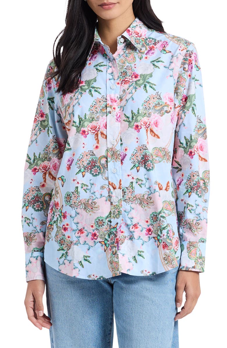 Robert Graham Carrie Long Sleeve Woven Shirt, Main, color, Multi