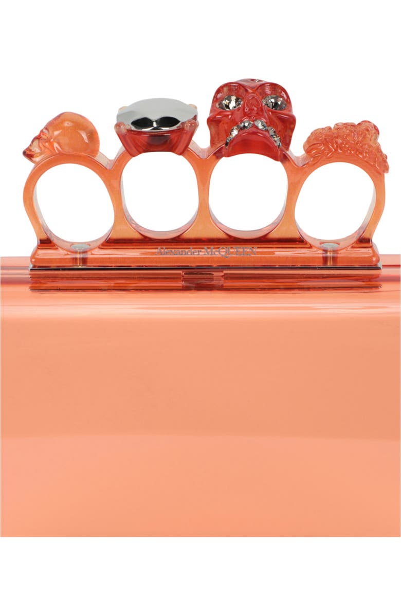 Alexander McQueen Puma Skull Four Ring Clutch, Alternate, color, Apricot