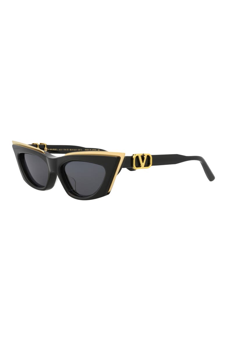 55mm Cat Eye Sunglasses, Alternate, color, BLACK BLACK GREY