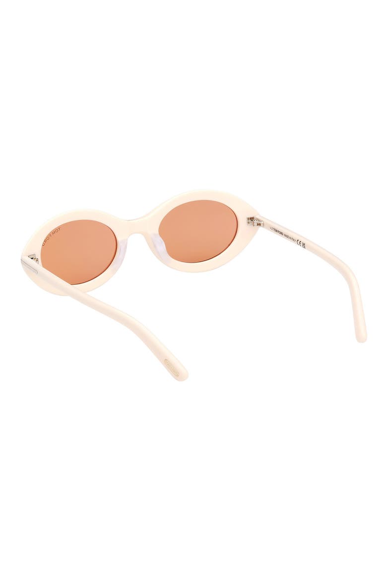 51mm Oval Sunglasses, Alternate, color, IVORY / BROWN