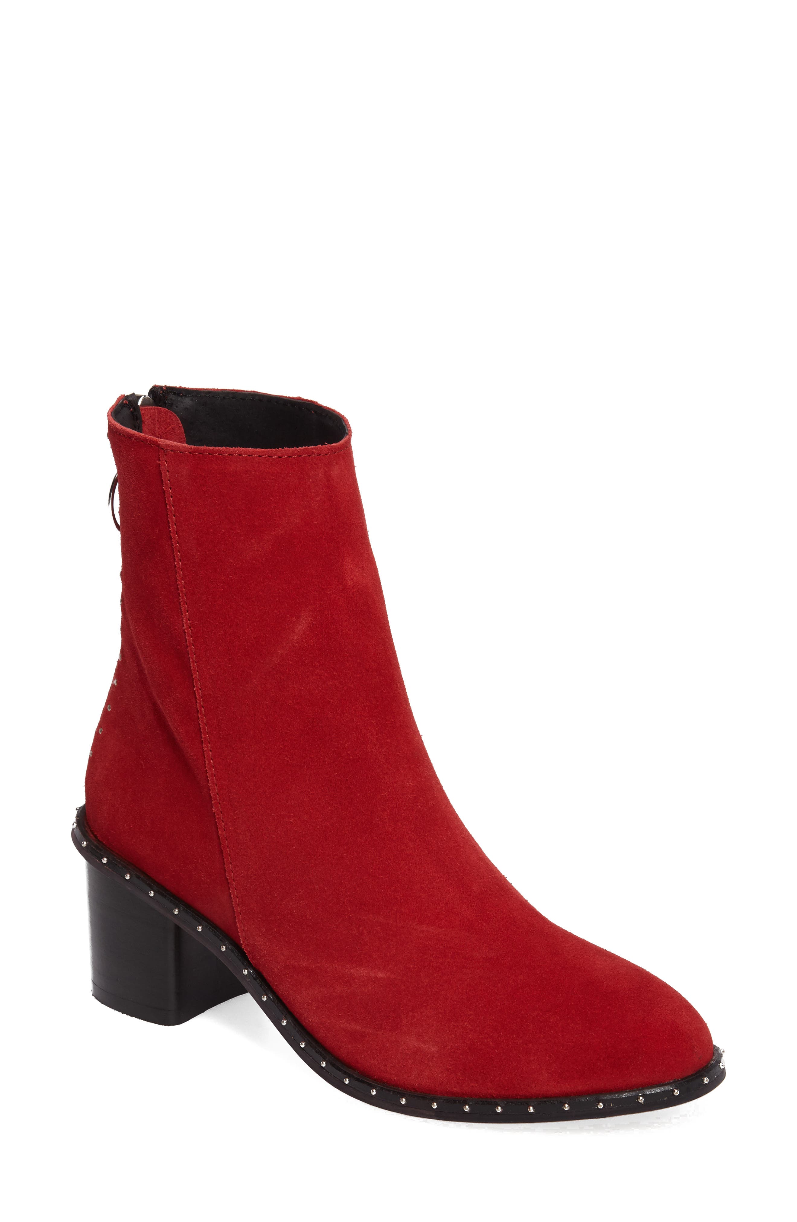 Miranda Studded Bootie, Main, color, RED