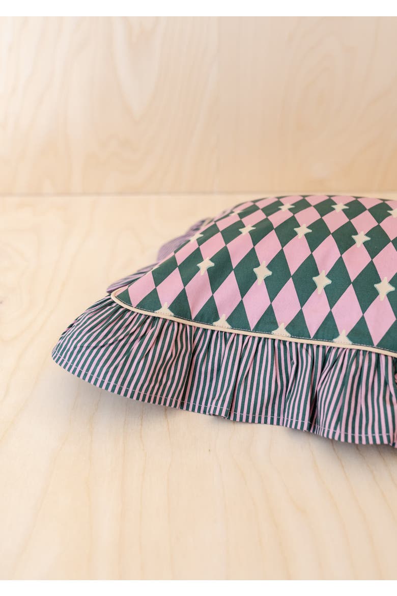 Cotton Harlequin PIllowcase, Alternate, color, Pink Harlequin