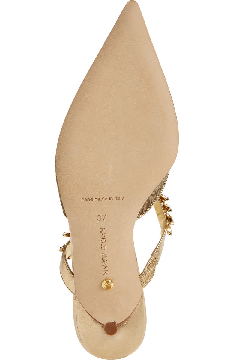 Manolo Blahnik Lurum Crystal Leaf Pointed Toe Mule, Alternate, color,