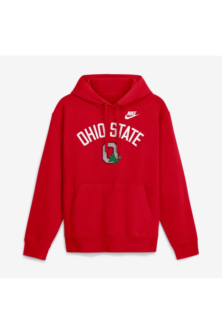 Men's Nike Scarlet Ohio State Buckeyes Legacy Arch Club Hoodie, Main, color, Scarlet