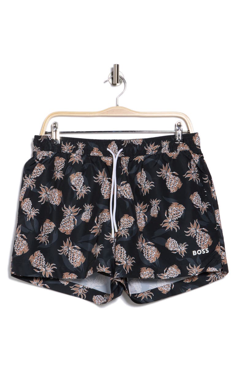 BOSS Ery Swim Trunks, Alternate, color, Black