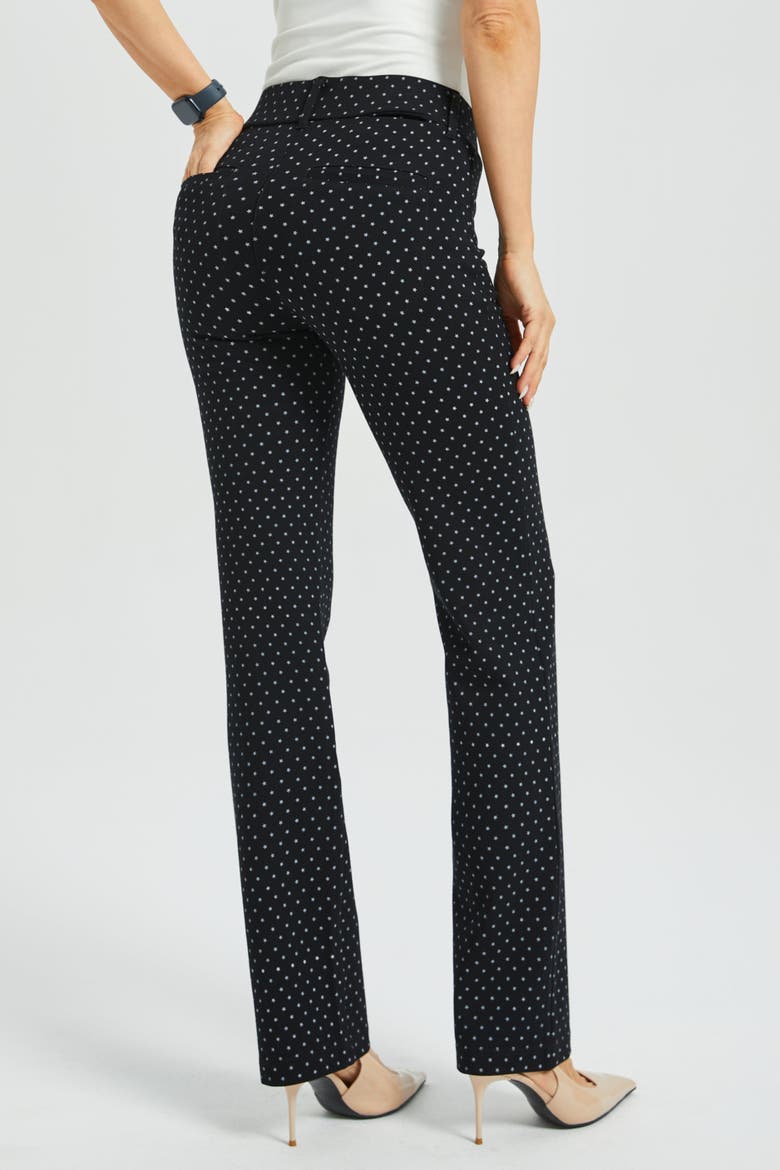 7 Pocket DPYP Dress Pant Yoga Pants Straight, Alternate, color, Black White Star