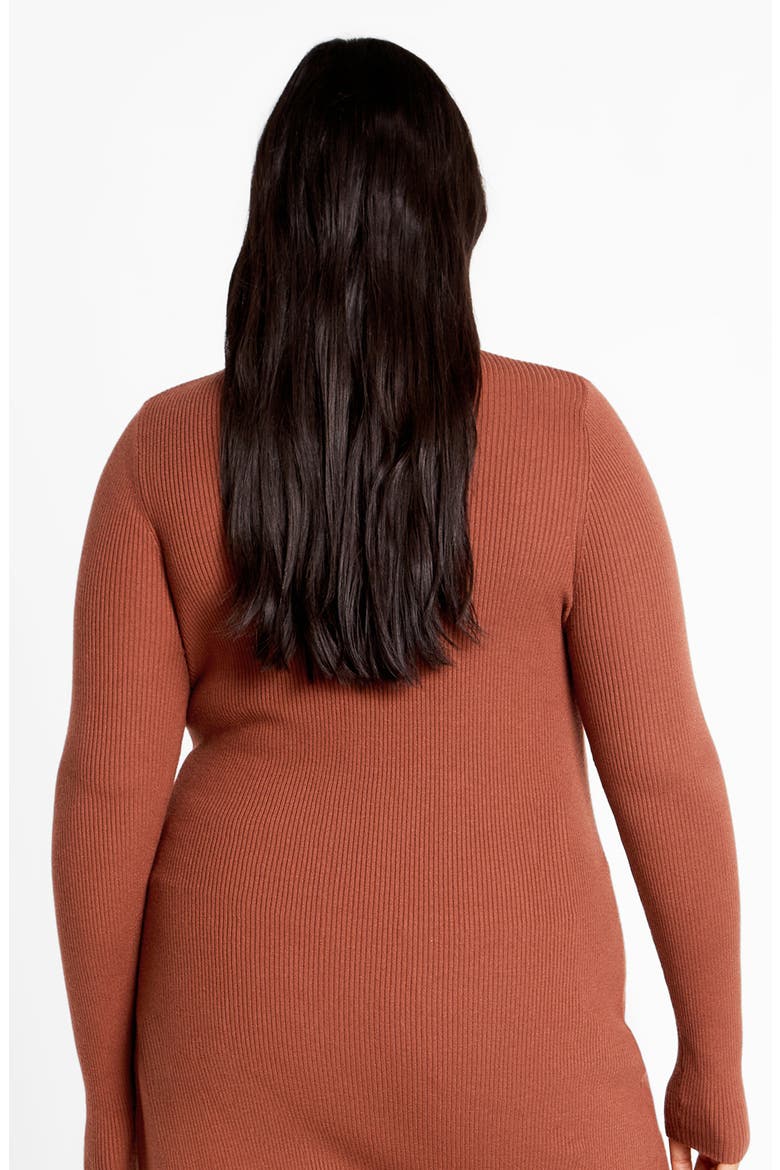 Split Longline Long Sleeve Sweater, Alternate, color, TOFFEE