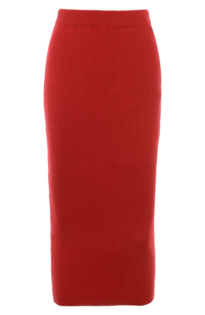 HOUSE OF CB Lourdes Rib Maxi Skirt, Alternate, color, Blood Red