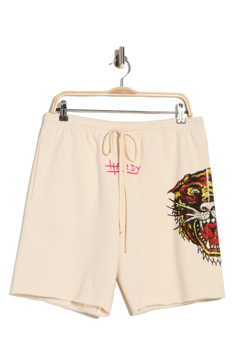 Ed Hardy Retro Tiger Shorts, Main, color, Ivory