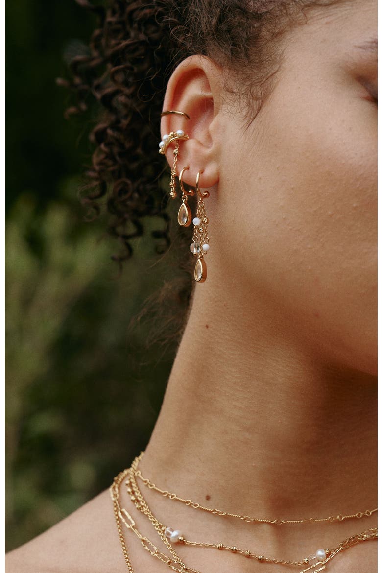 Aeolian Echo Earrings Set, Alternate, color, Gold