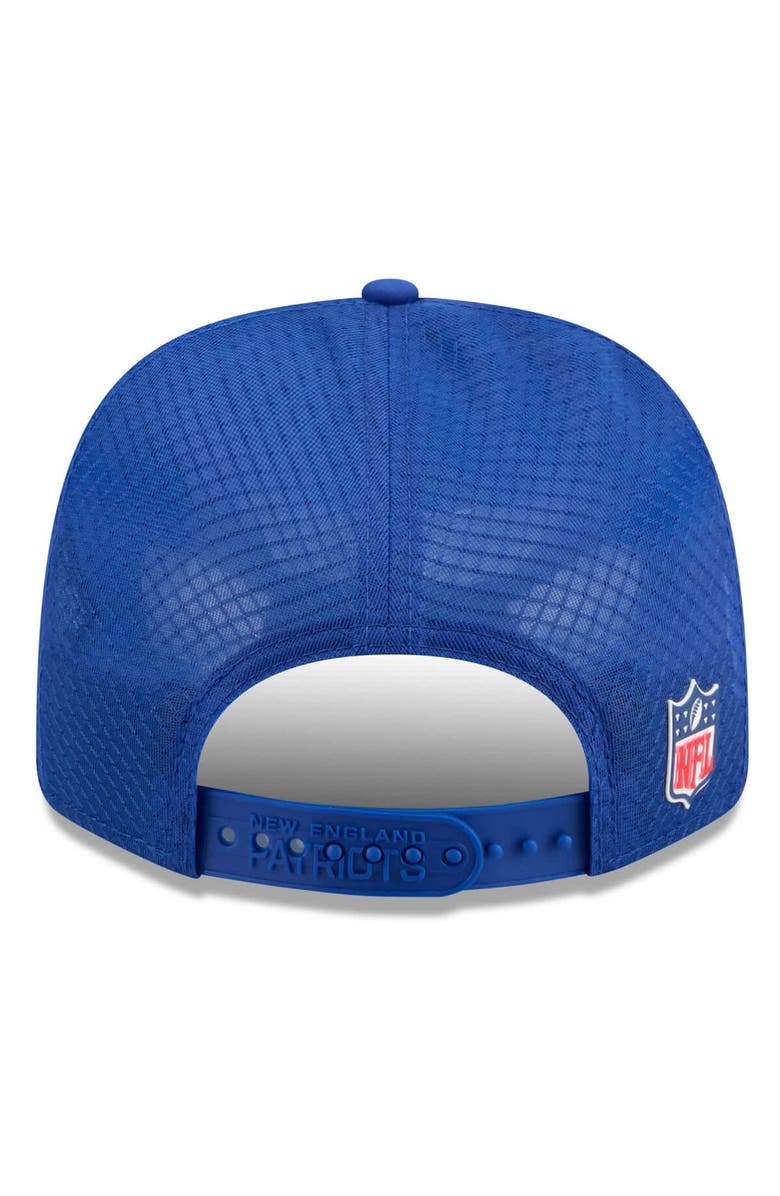 New Era Men's New Era Royal New England Patriots 2025 Sideline Throwback 9SEVENTY Trucker Adjustable Hat, Alternate, color,