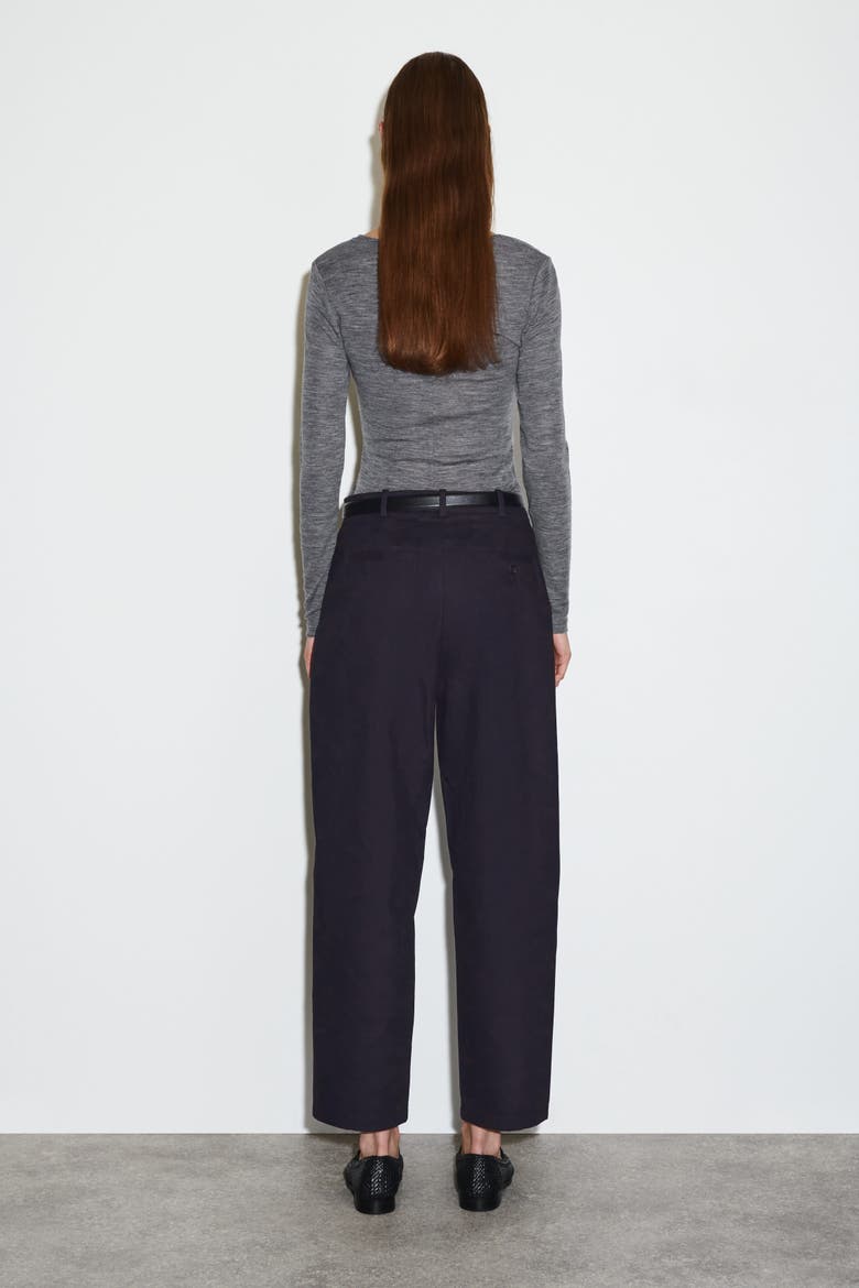 Barrel-Leg Cotton Chinos, Alternate, color, NAVY