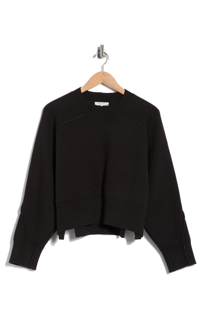 rag & bone Lysa Crewneck Sweater, Alternate, color, Black