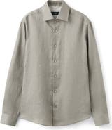 MANGO Slim Fit Linen Button-Up Shirt