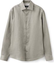 MANGO Slim Fit Linen Button-Up Shirt