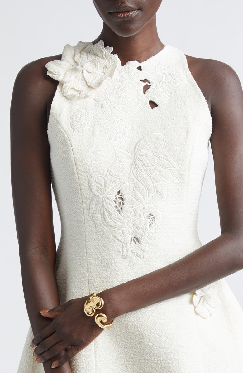 Oscar de la Renta Swirl Heart Cuff Bracelet, Alternate, color, Gold