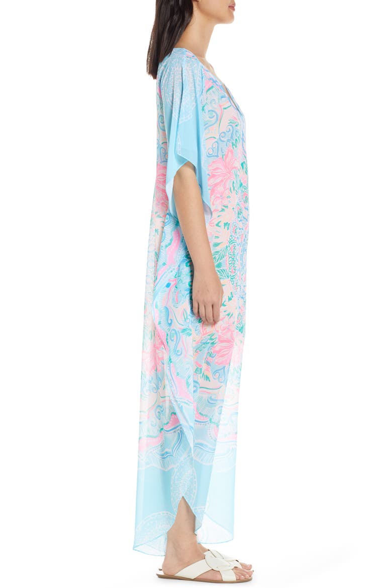 Kassandra Chiffon Maxi Caftan, Alternate, color, MULTI HOT TAMALE