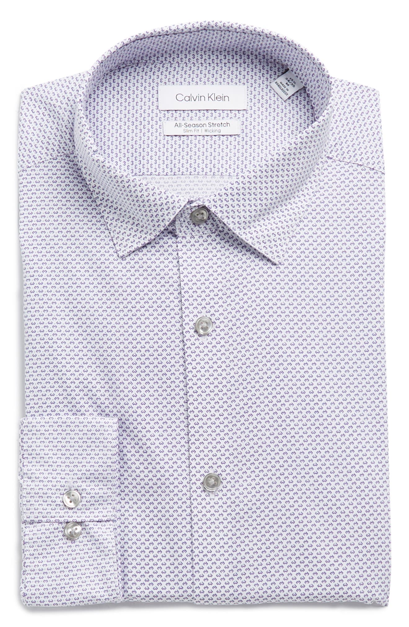 Calvin Klein All Season Stretch Box Print Dress Shirt (Men) | Nordstromrack