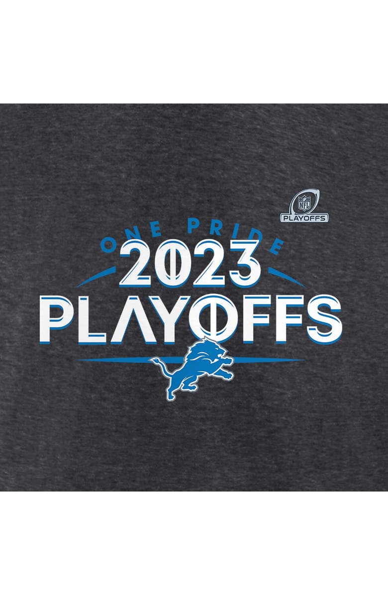 FANATICS Men's Fanatics Branded  Heather Charcoal Detroit Lions 2023 NFL Playoffs T-Shirt, Alternate, color, 