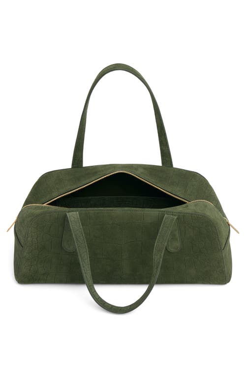 Mansur Gavriel Helios Suede Shoulder Bag In Green