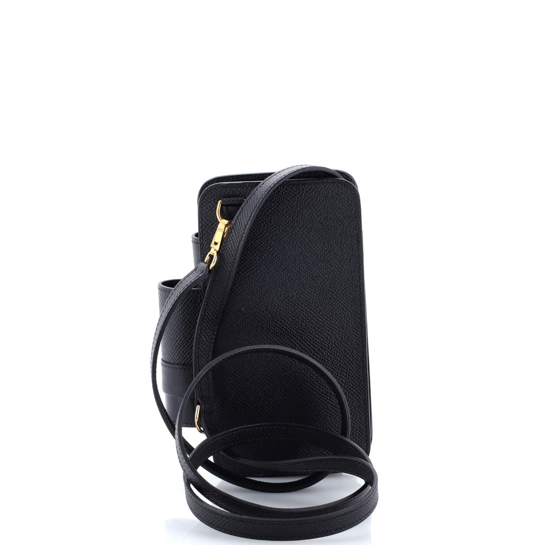 Pre-Owned Hermes Hermesway Phone Case Crossbody Bag Epsom, Alternate, color, Noir