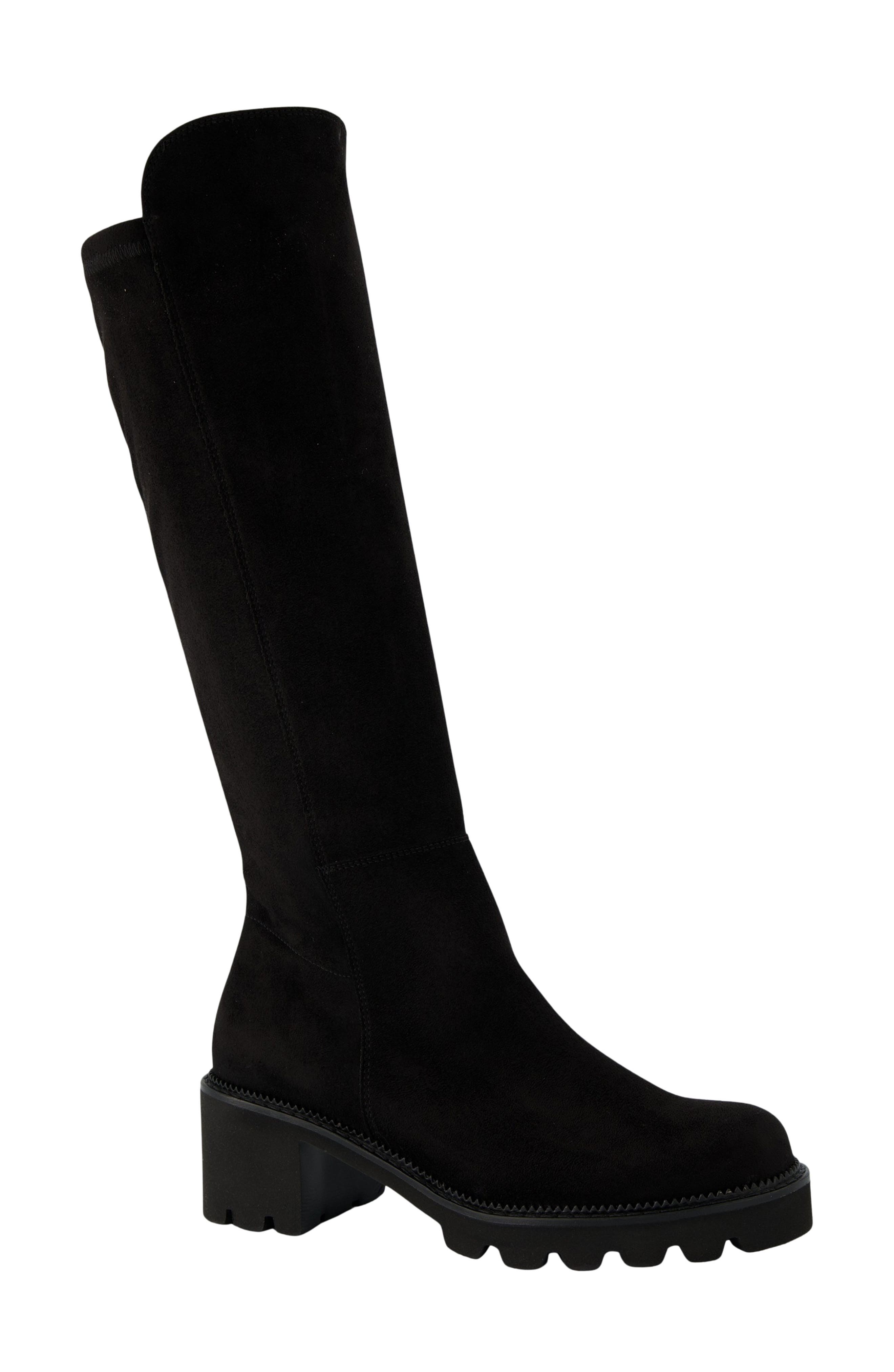 Evette Knee High Boot, Main, color, BLACK SOFT STRETCH