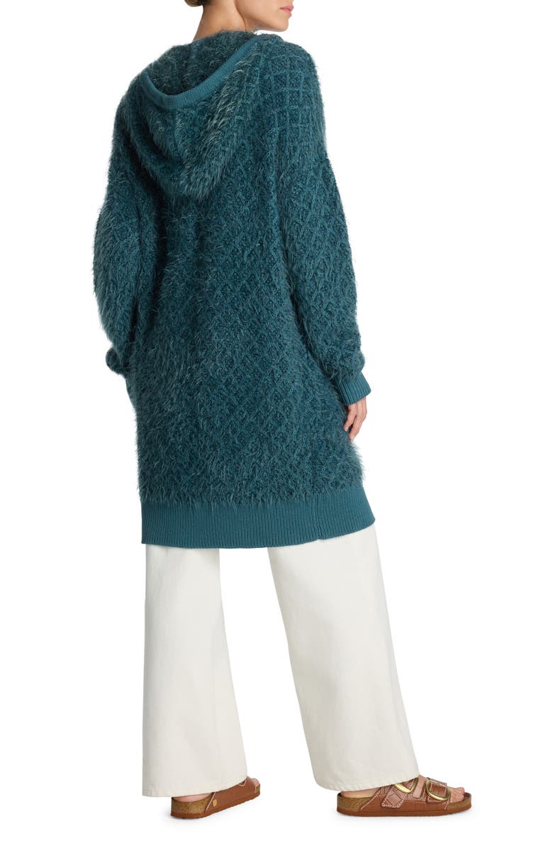 ST. JOHN Eyelash Diamond Knit Hooded Cardigan, Alternate, color, 
