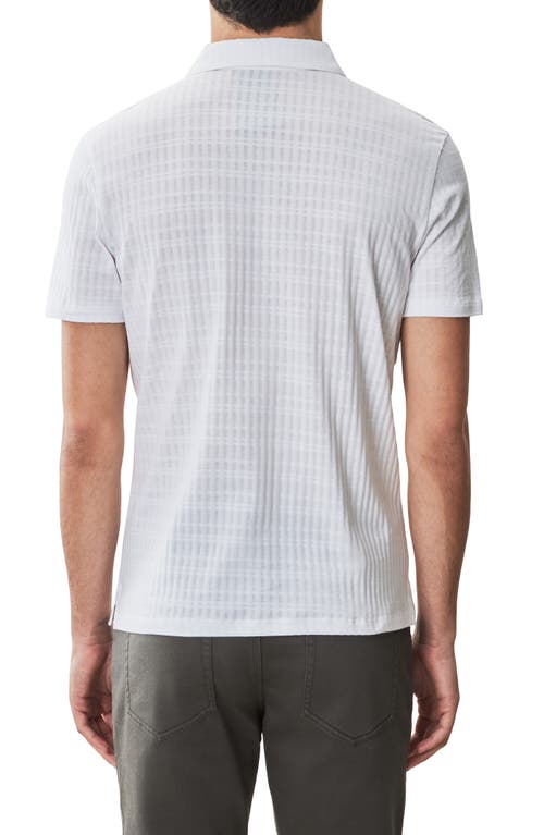 Robert Barakett Collins Stripe Johnny Collar Polo In White