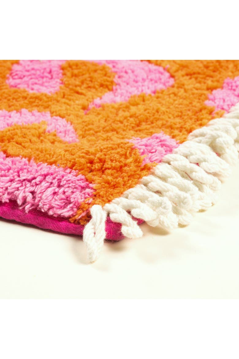 Punjab Tasseled 100% Cotton Bath Mat 24X35 In Wild, Alternate, color, Red